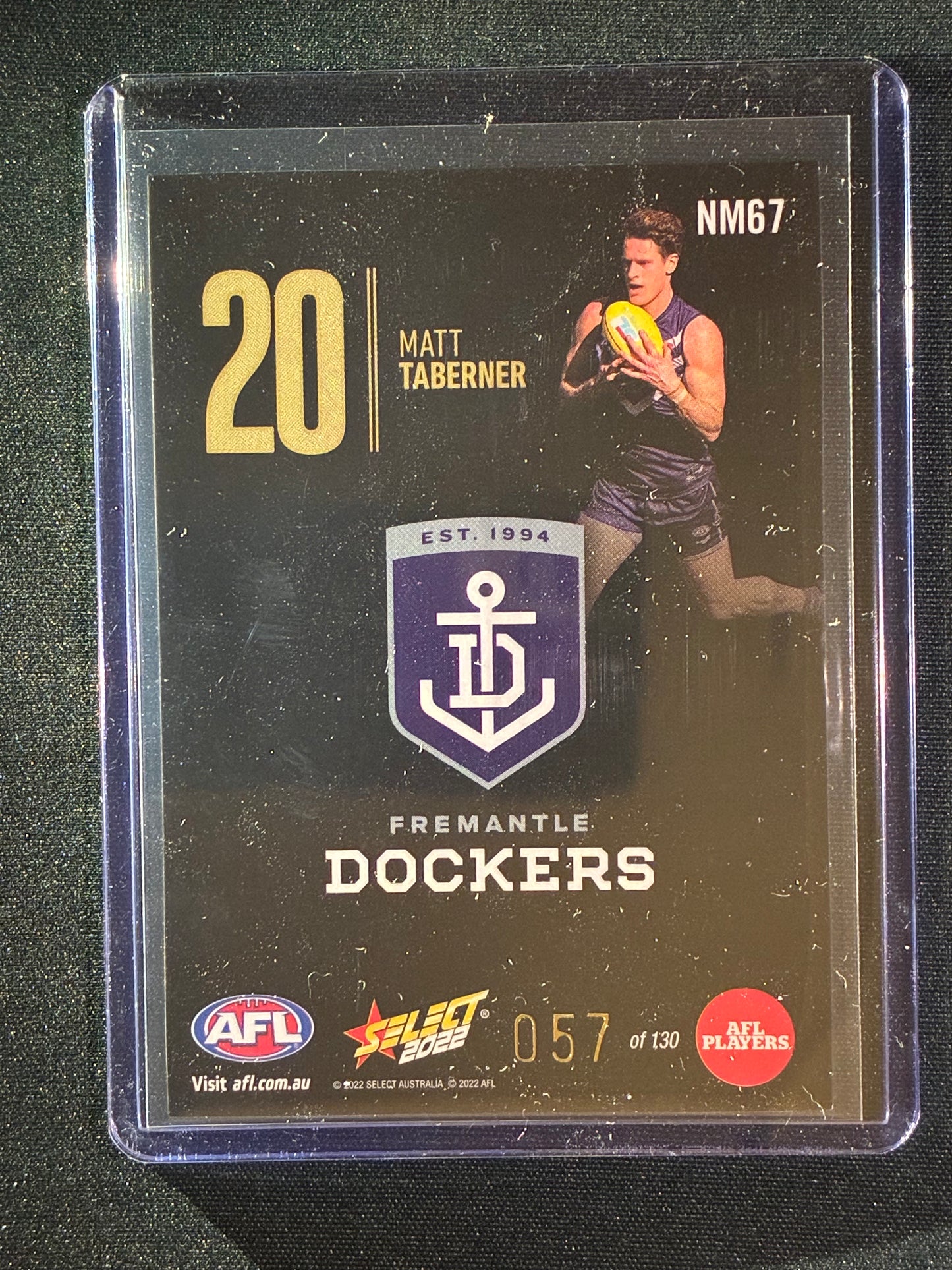 2022 Footy Stars MATT TABERNER Numbers Midnight 57/130