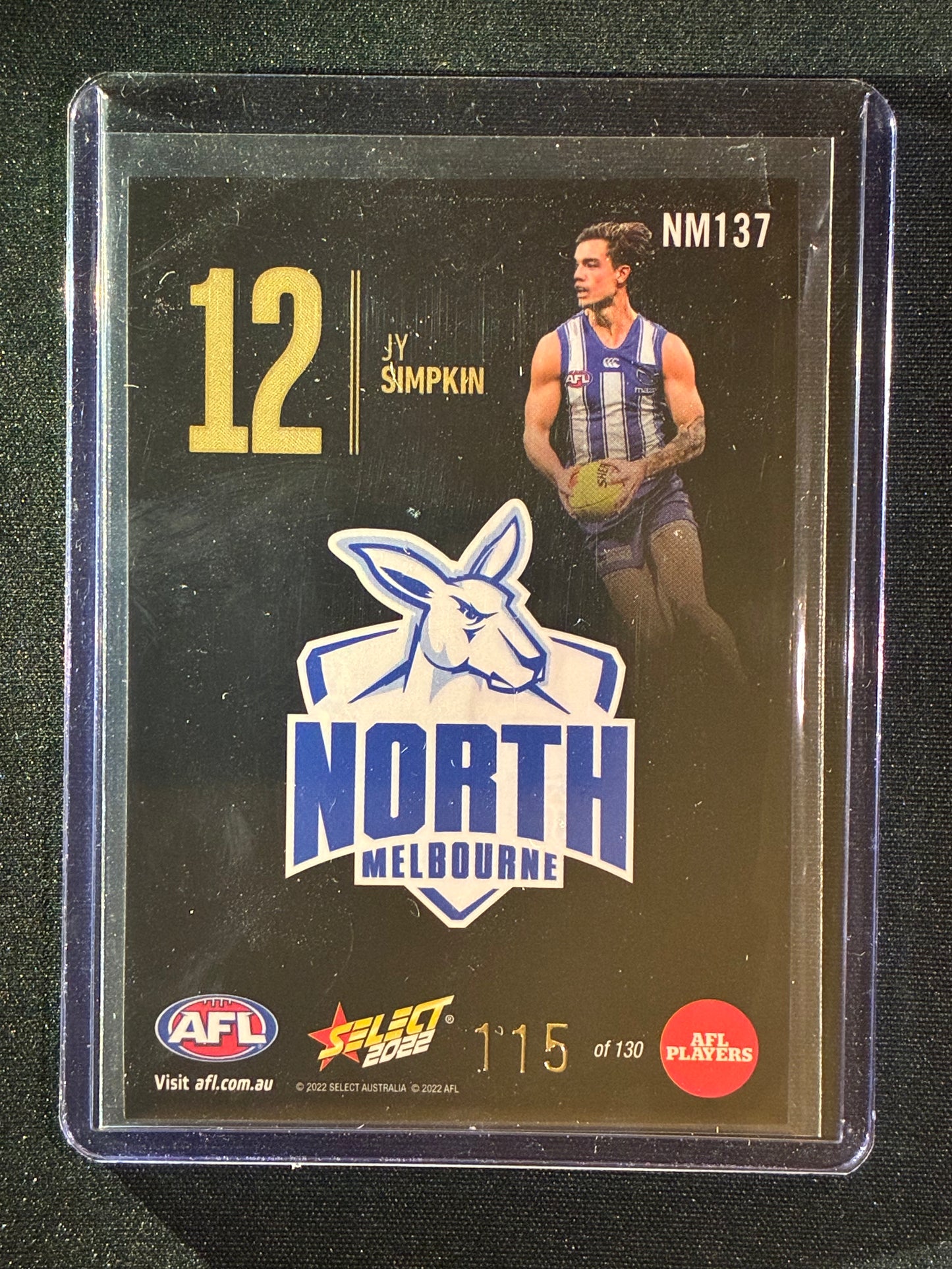 2022 Footy Stars JY SIMPKIN Numbers Midnight 115/130