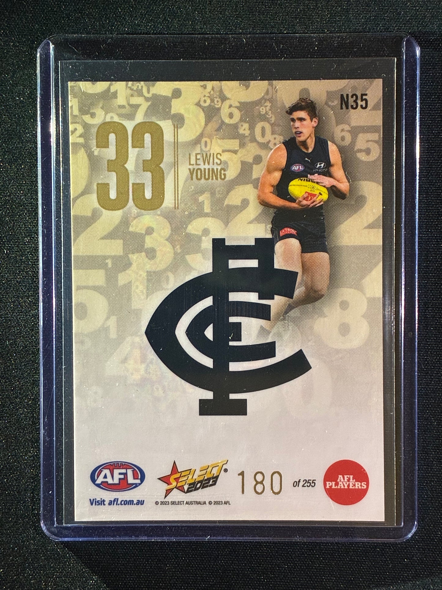 2023 Footy Stars LEWIS YOUNG Numbers Gold 180/255