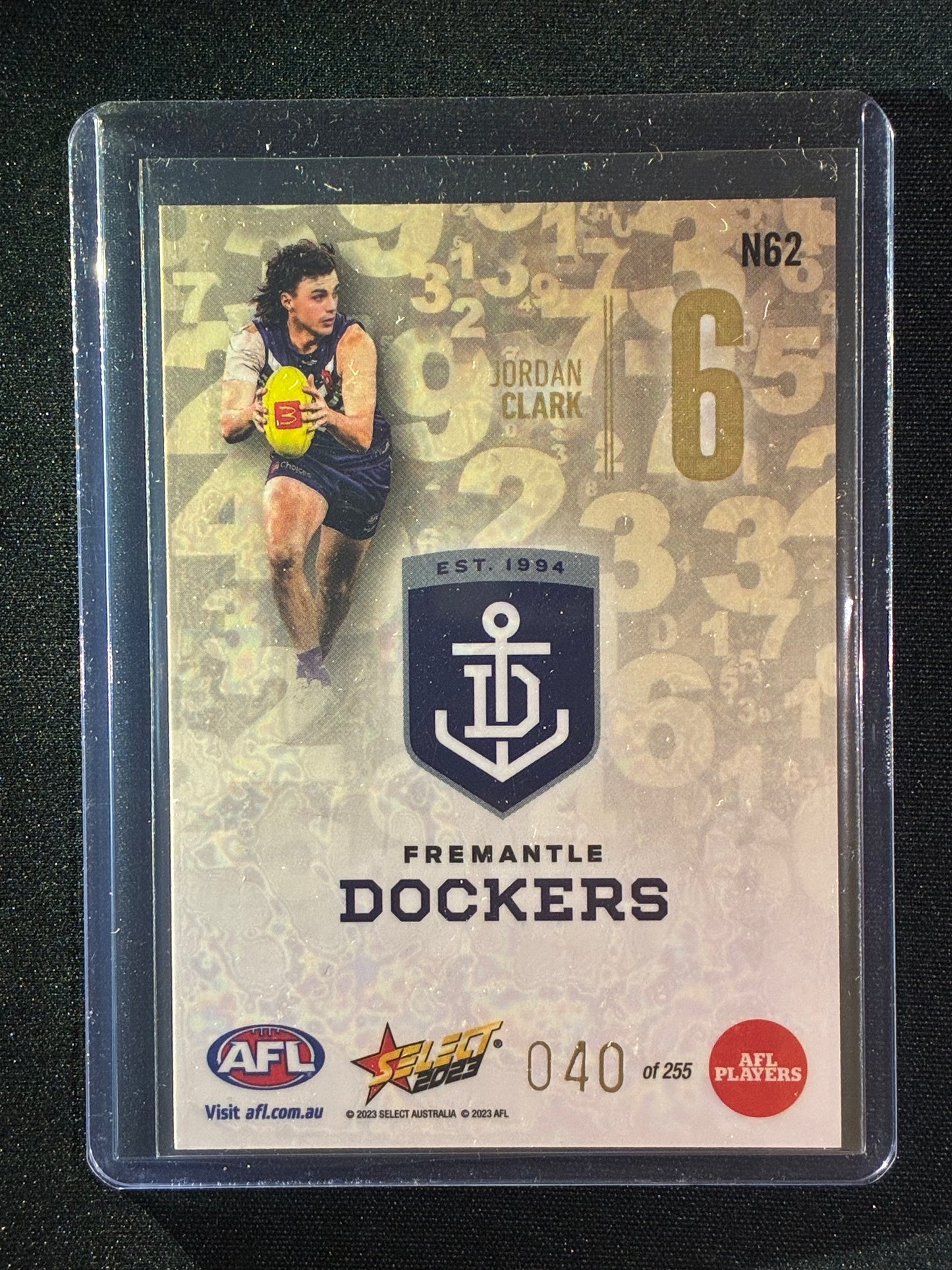 2023 Footy Stars JORDAN CLARK Numbers Gold 40/255