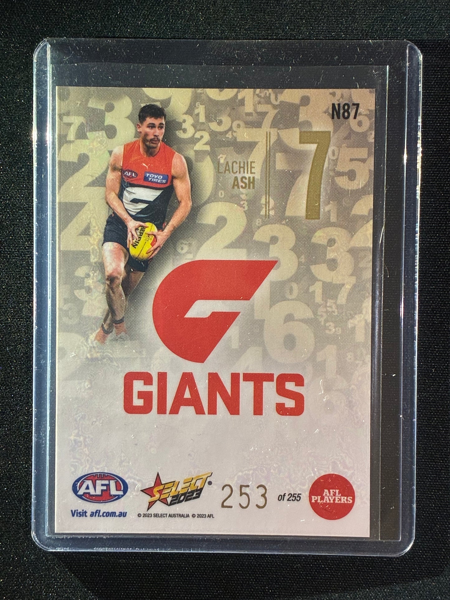 2023 Footy Stars LACHIE ASH Numbers Gold 253/255