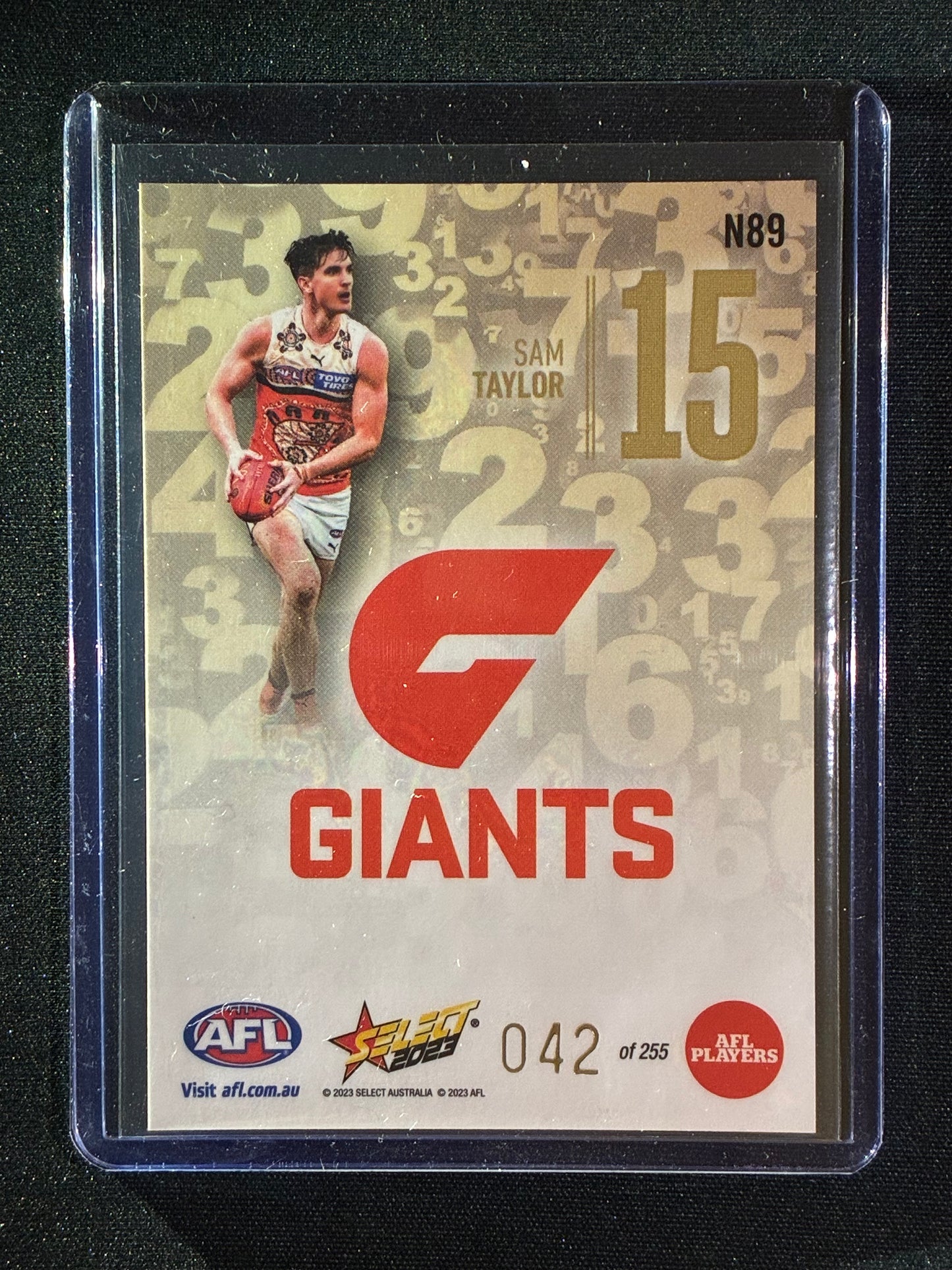 2023 Footy Stars SAM TAYLOR Numbers Gold 42/255