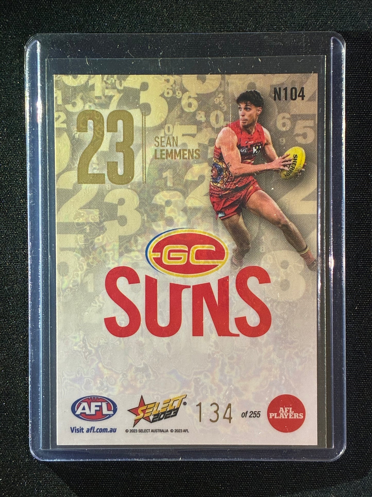 2023 Footy Stars SEAN LEMMENS Numbers Gold 134/255