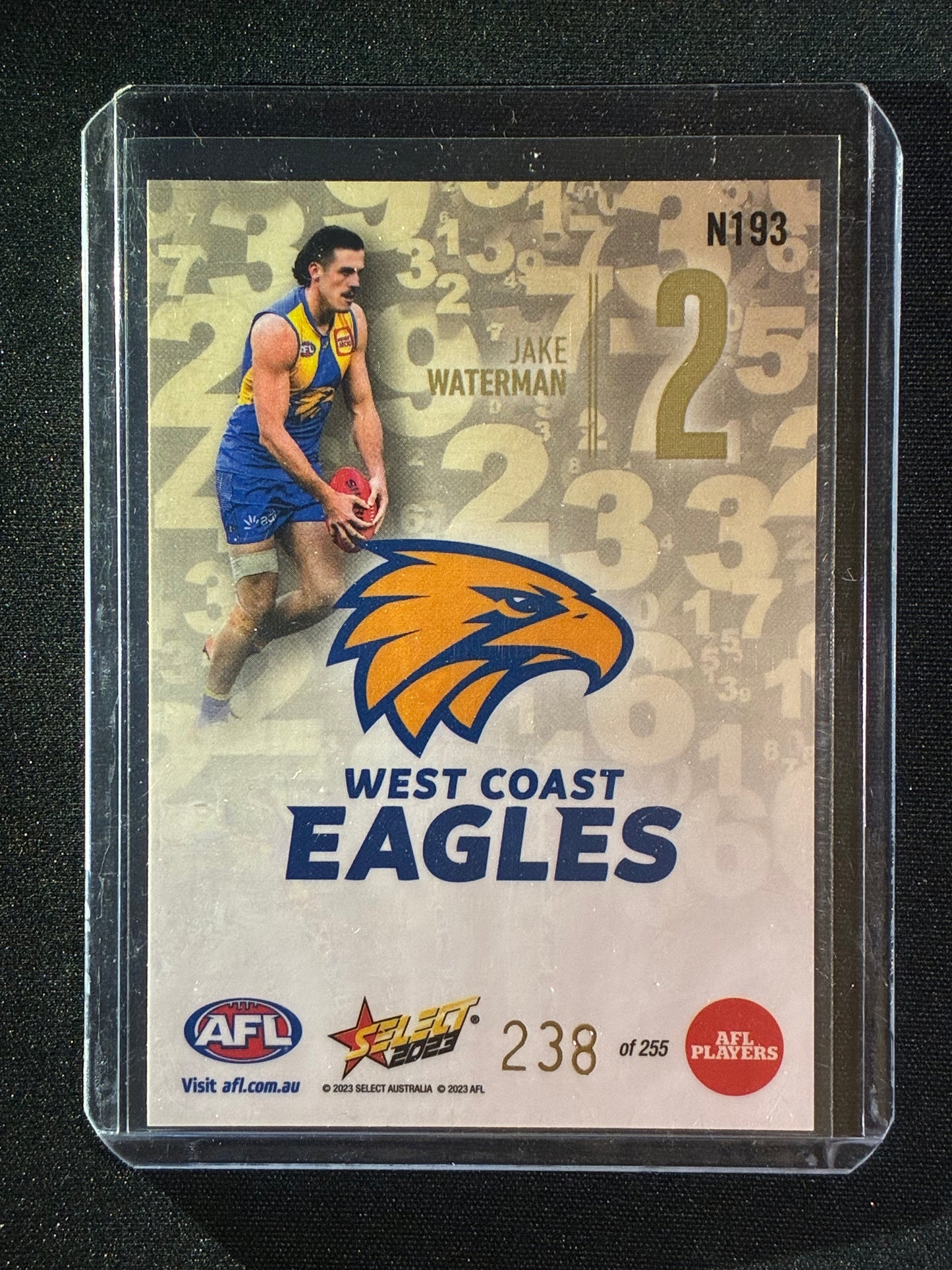 2023 Footy Stars JAKE WATERMAN Numbers Gold 238/255