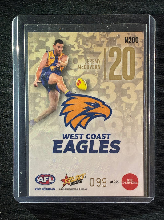 2023 Footy Stars JEREMY MCGOVERN Numbers Gold 99/255