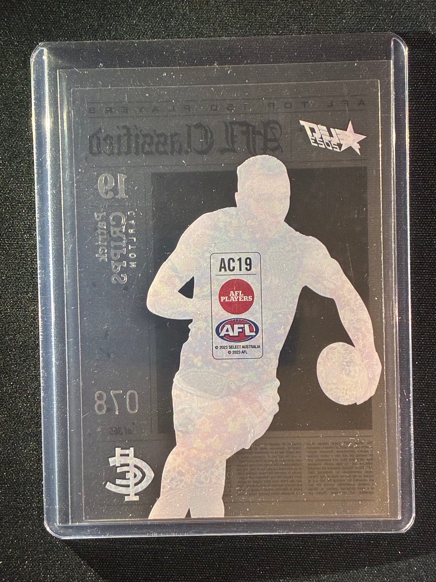 2023 Footy Stars PATRICK CRIPPS AFL Classified Acetate 78/365