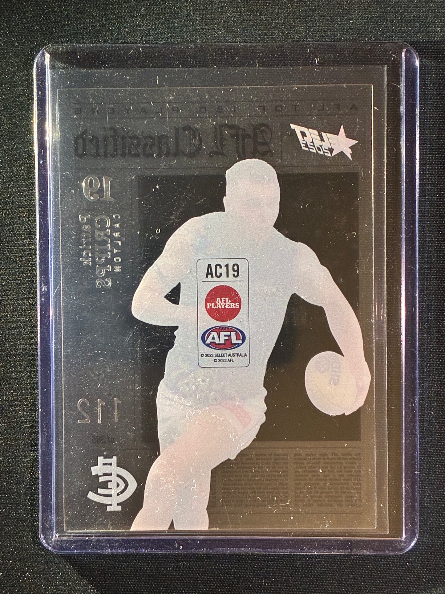 2023 Footy Stars PATRICK CRIPPS AFL Classified Acetate 112/365