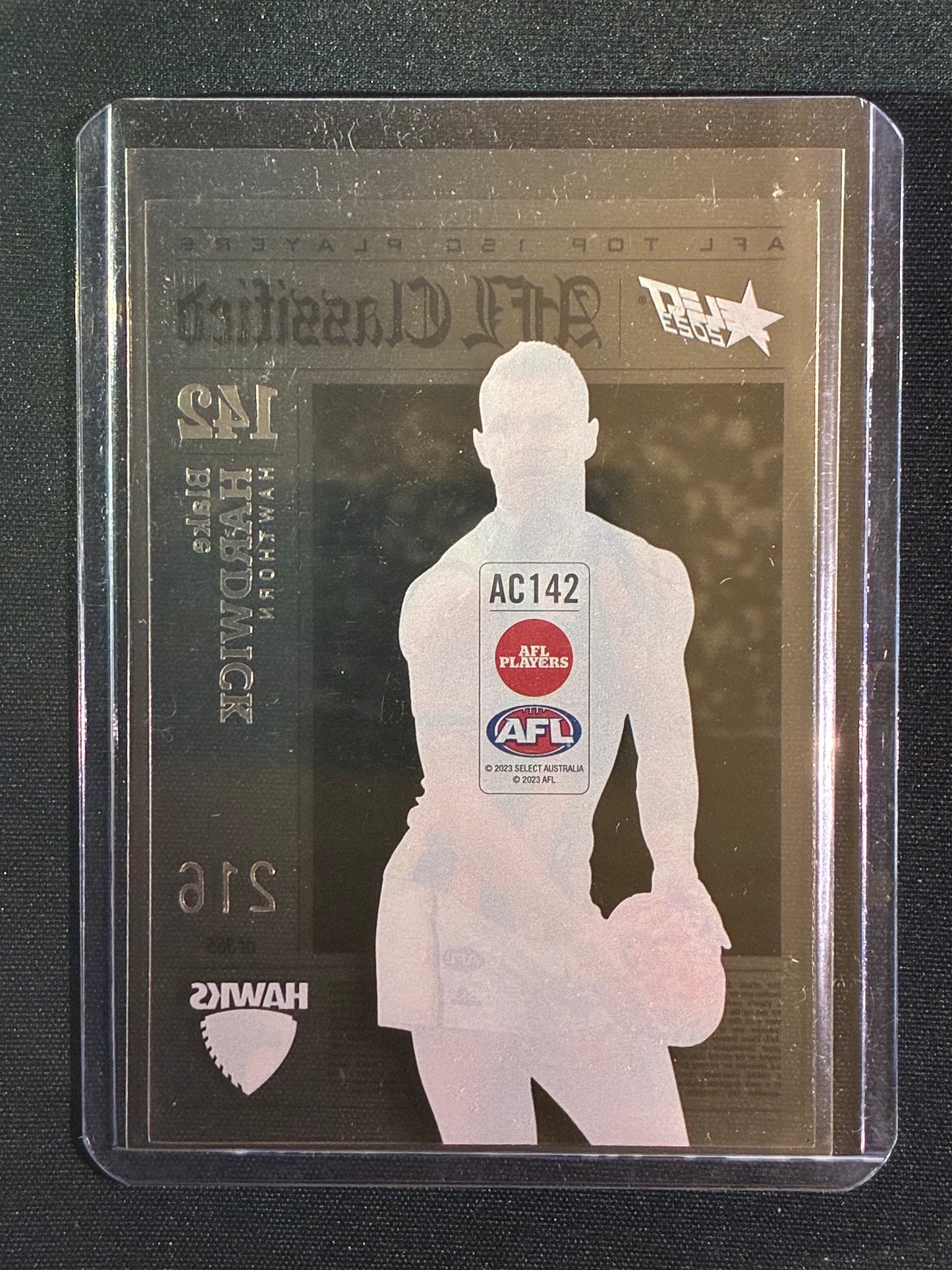 2023 Footy Stars BLAKE HARDWICK AFL Classified Acetate 216/365