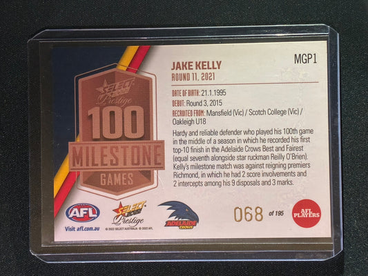 2022 Footy Stars Prestige JAKE KELLY AFL Milestone Games 68/195