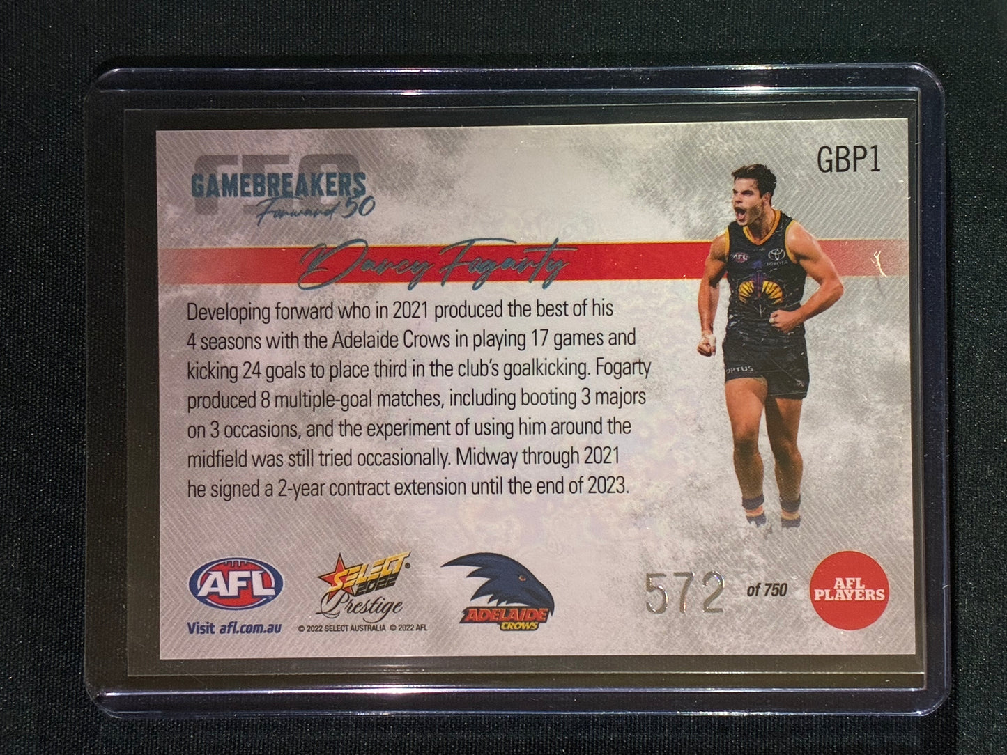 2022 Footy Stars Prestige DARCY FOGARTY Gamebreakers Forward 50 572/750