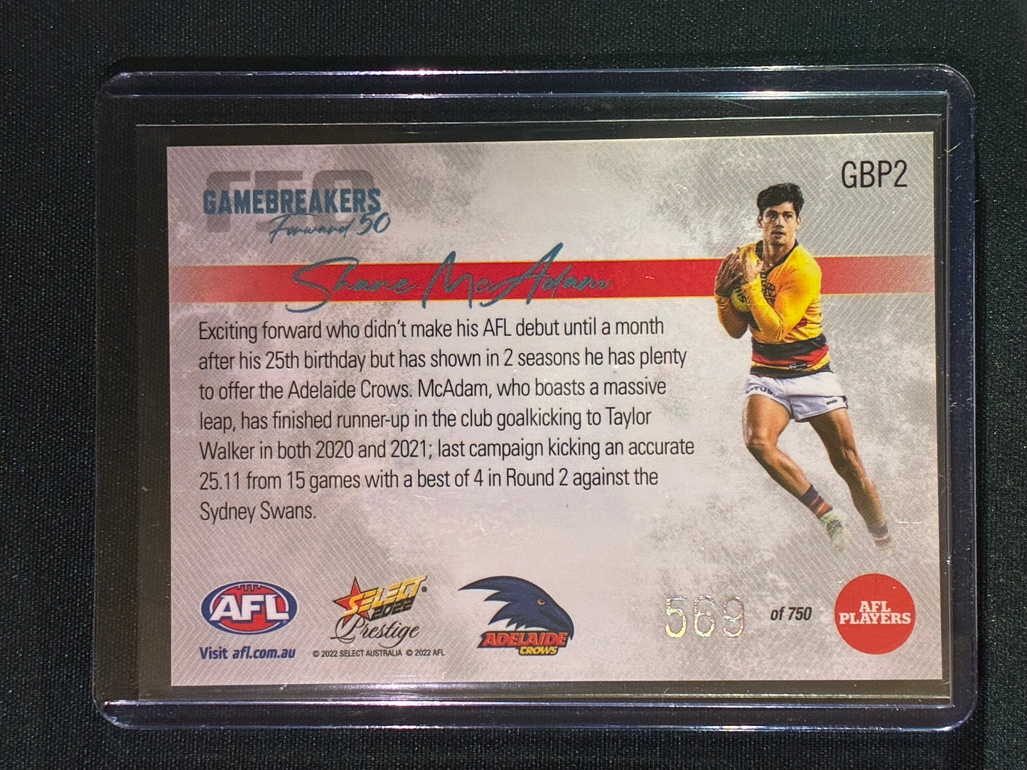 2022 Footy Stars Prestige SHANE MCADAM Gamebreakers Forward 50 569/750