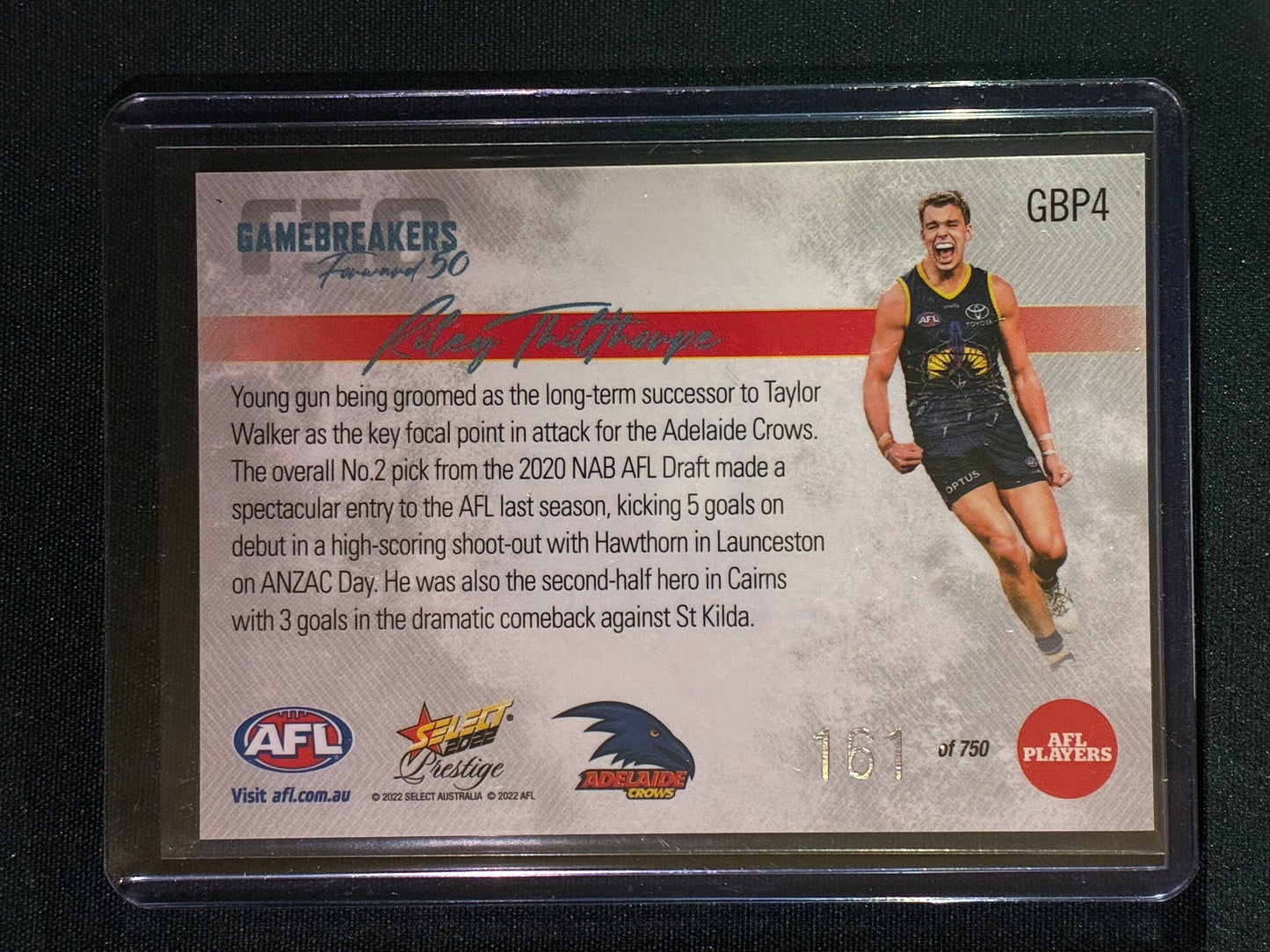 2022 Footy Stars Prestige RILEY THILTHORPE Gamebreakers Forward 50 161/750