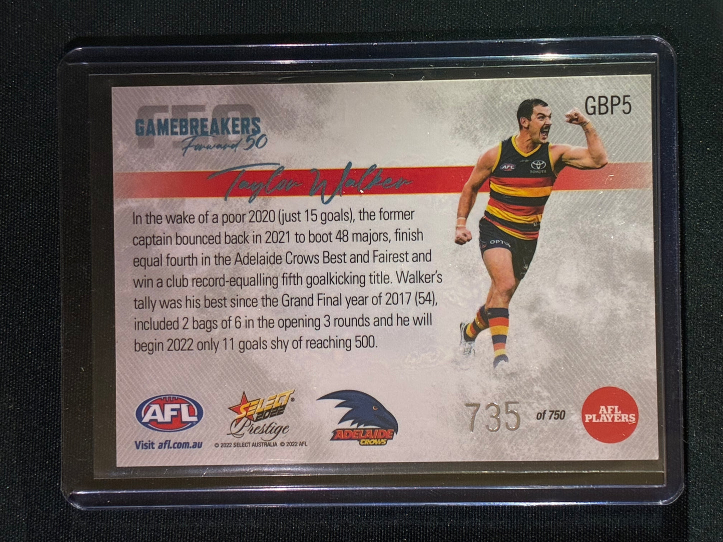 2022 Footy Stars Prestige TAYLOR WALKER Gamebreakers Forward 50 735/750