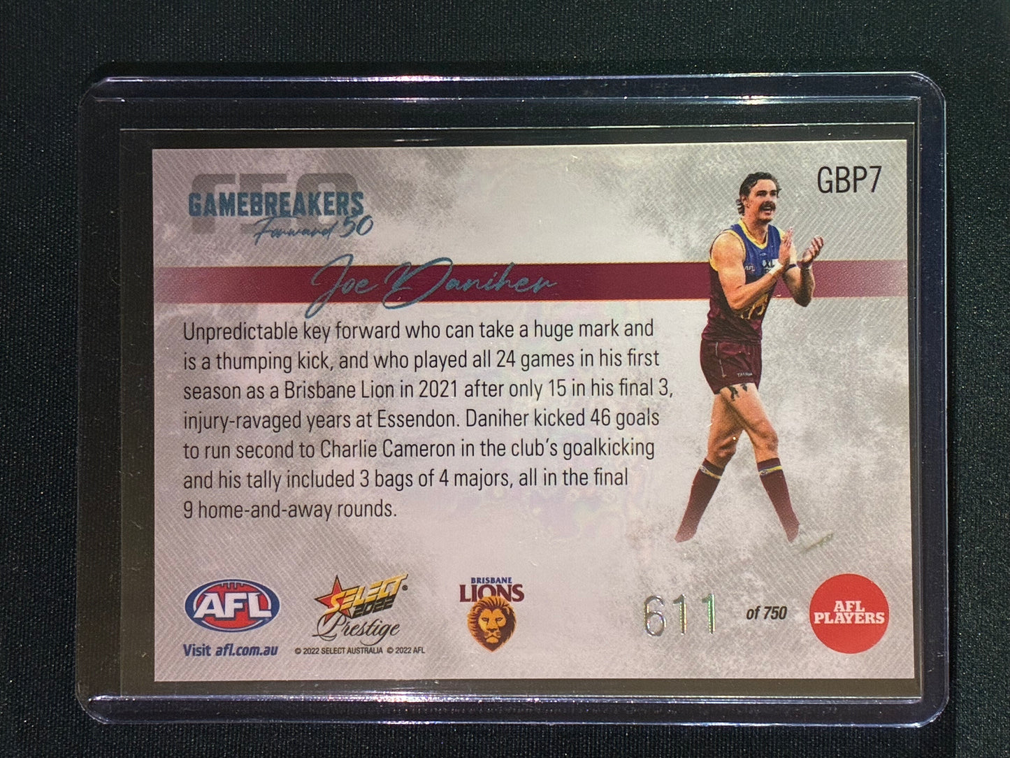2022 Footy Stars Prestige JOE DANIHER Gamebreakers Forward 50 611/750
