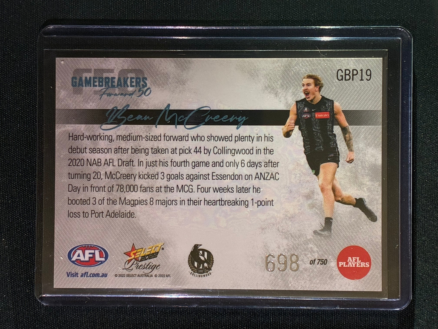 2022 Footy Stars Prestige BEAU MCCREERY Gamebreakers Forward 50 698/750