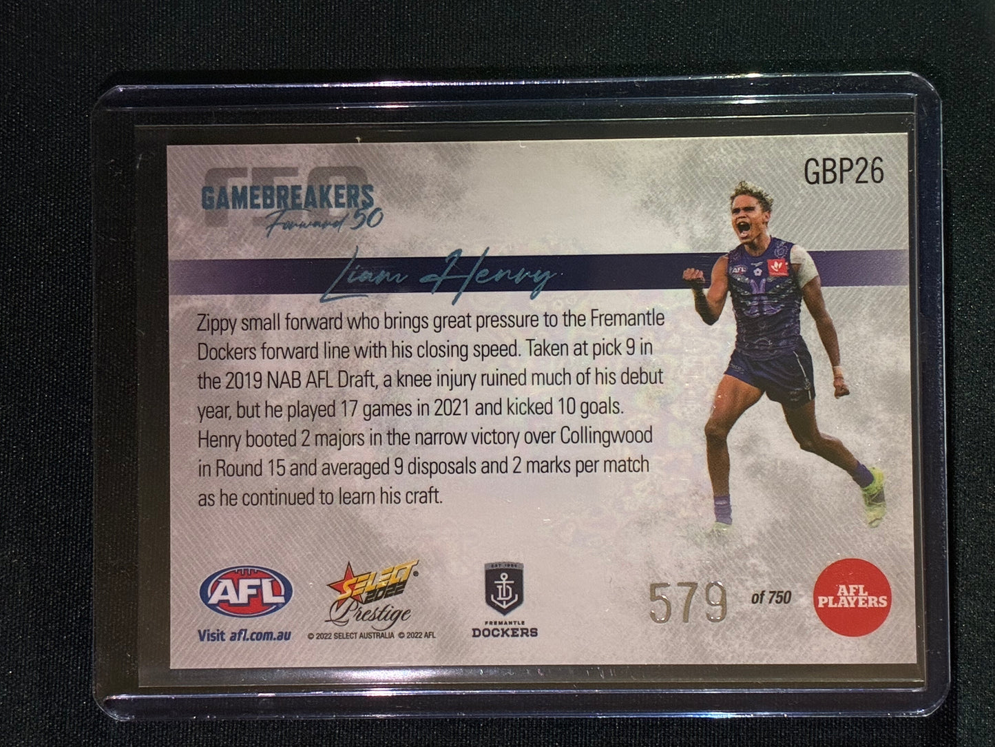 2022 Footy Stars Prestige LIAM HENRY Gamebreakers Forward 50 579/750