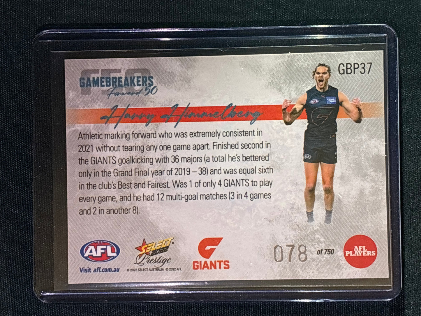 2022 Footy Stars Prestige HARRY HIMMELBERG Gamebreakers Forward 50 78/750