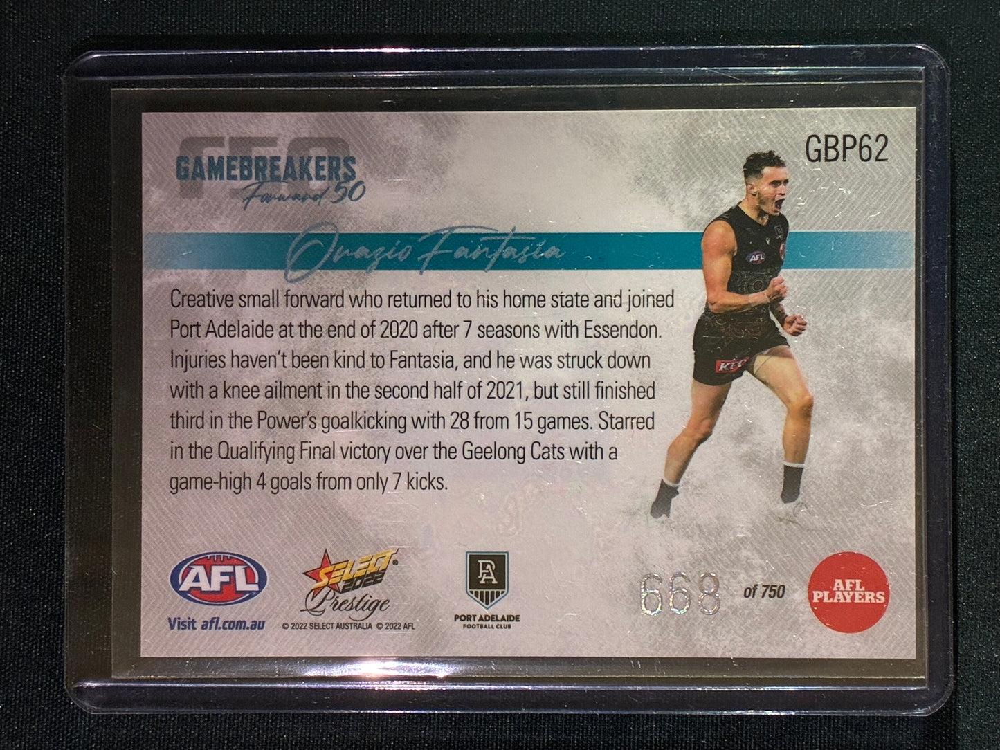 2022 Footy Stars Prestige ORAZIO FANTASIA Gamebreakers Forward 50 668/750