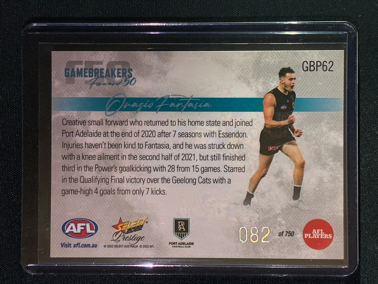 2022 Footy Stars Prestige ORAZIO FANTASIA Gamebreakers Forward 50 82/750