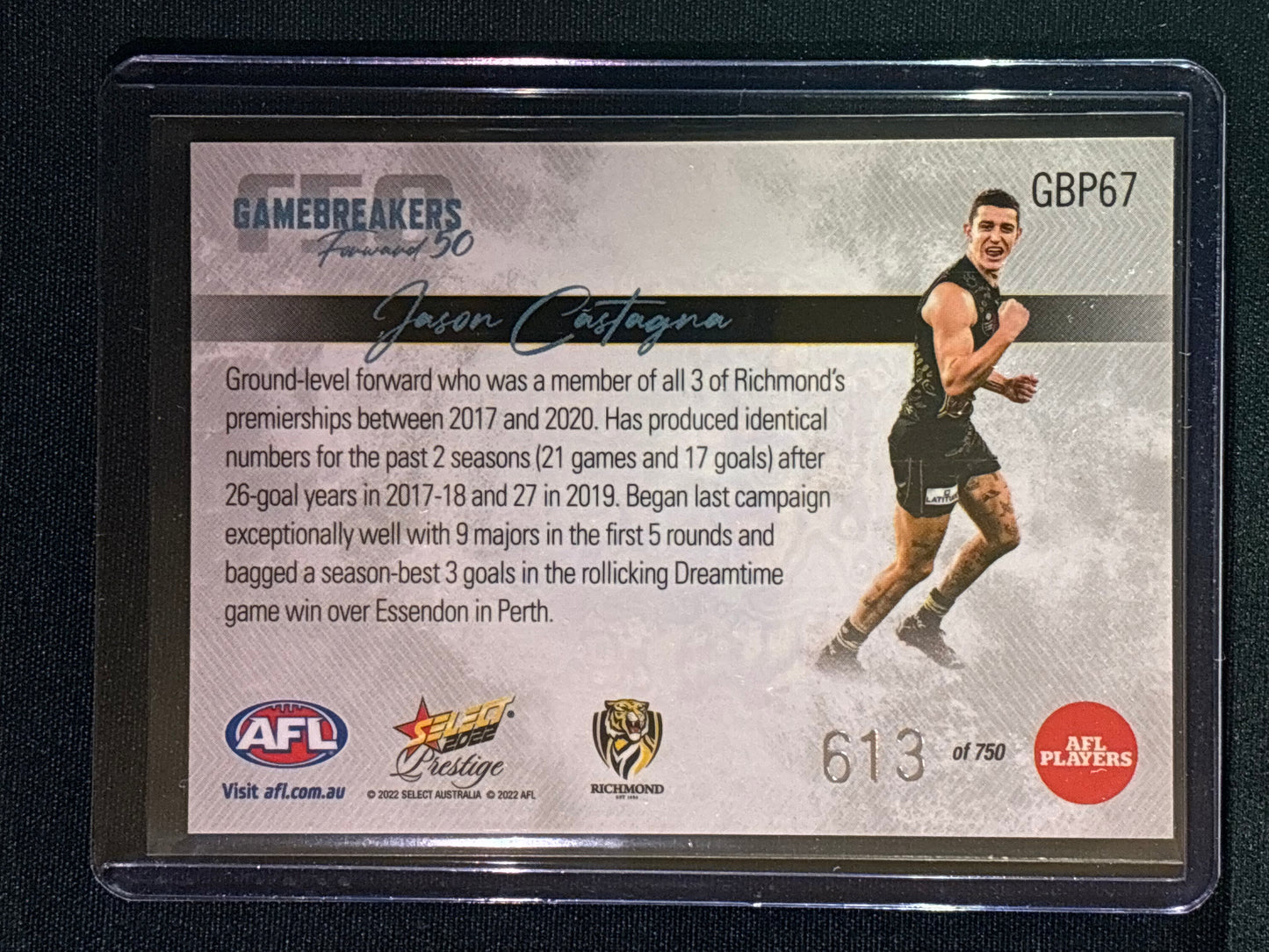 2022 Footy Stars Prestige JASON CASTAGNA Gamebreakers Forward 50 613/750