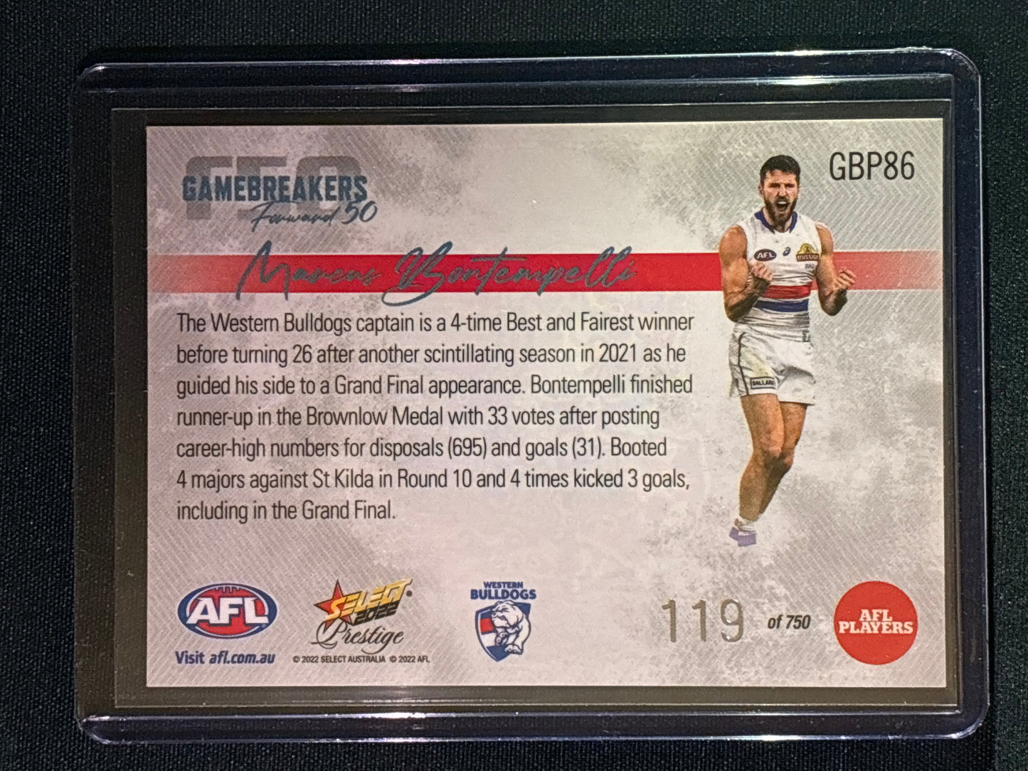 2022 Footy Stars Prestige MARCUS BONTEMPELLI Gamebreakers Forward 50 119/750