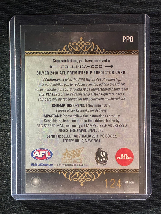 2018 Legacy COLLINGWOOD MAGPIES Premiership Predictor Silver 124/180