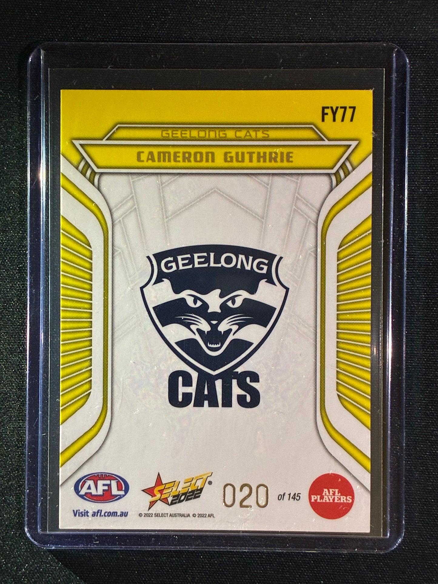 2022 Footy Stars CAMERON GUTHRIE Fractured Acid Yellow 20/145