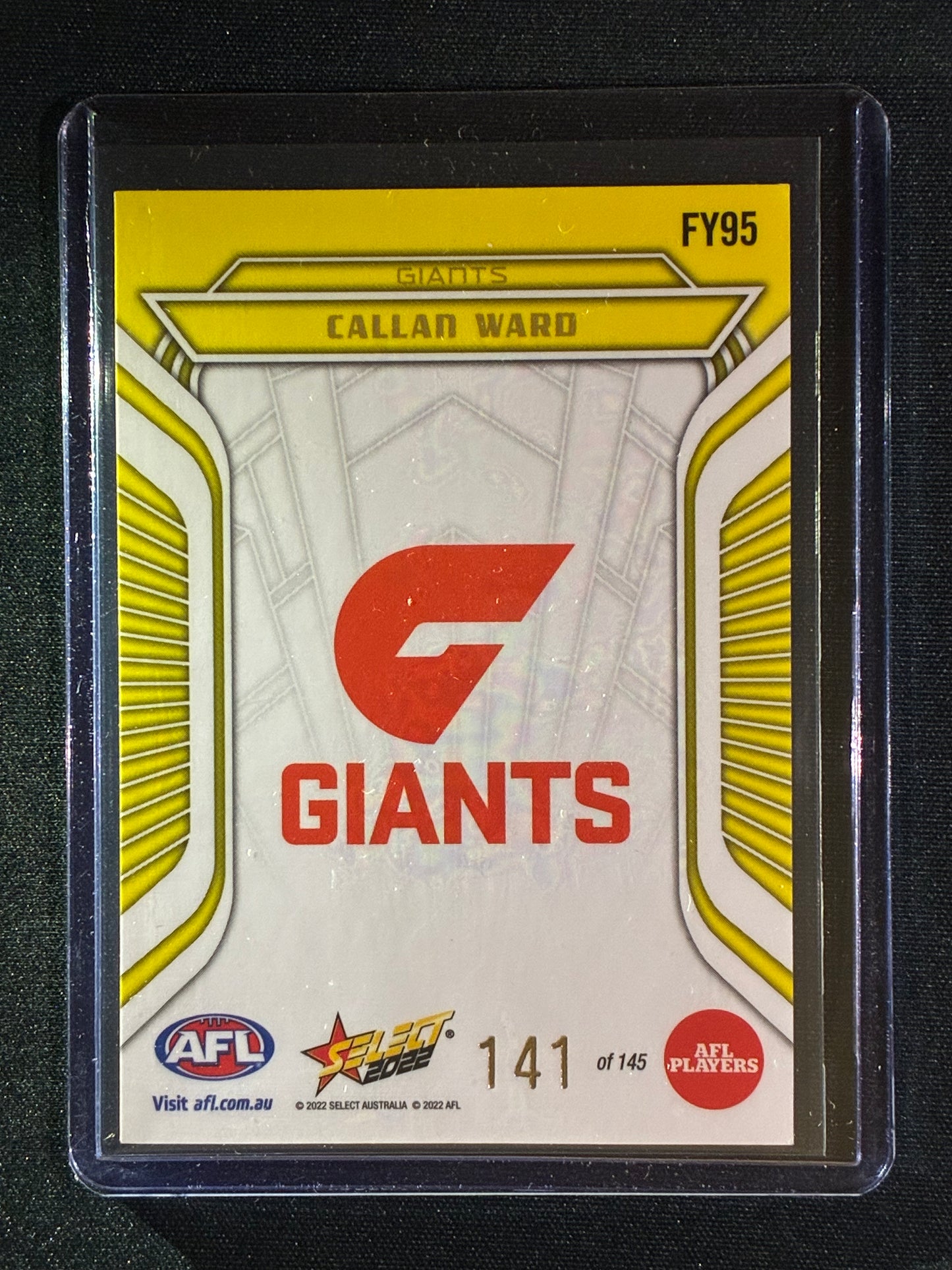 2022 Footy Stars CALLAN WARD Fractured Acid Yellow 141/145