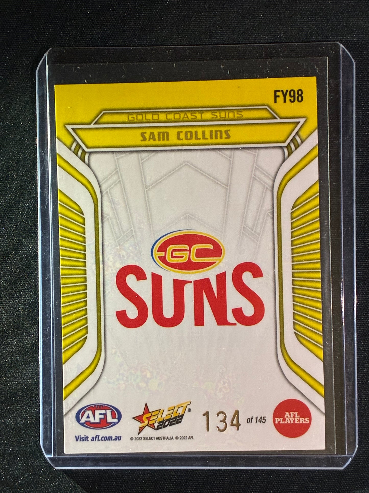 2022 Footy Stars SAM COLLINS Fractured Acid Yellow 134/145
