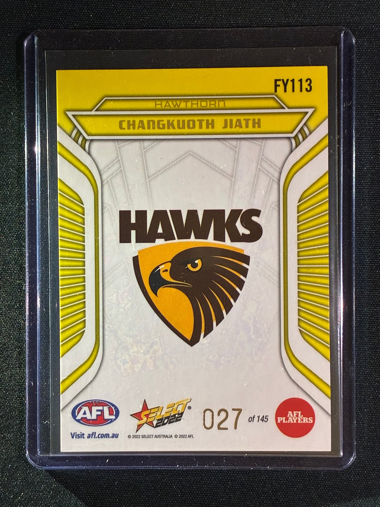 2022 Footy Stars CHANGKUOTH JIATH Fractured Acid Yellow 27/145