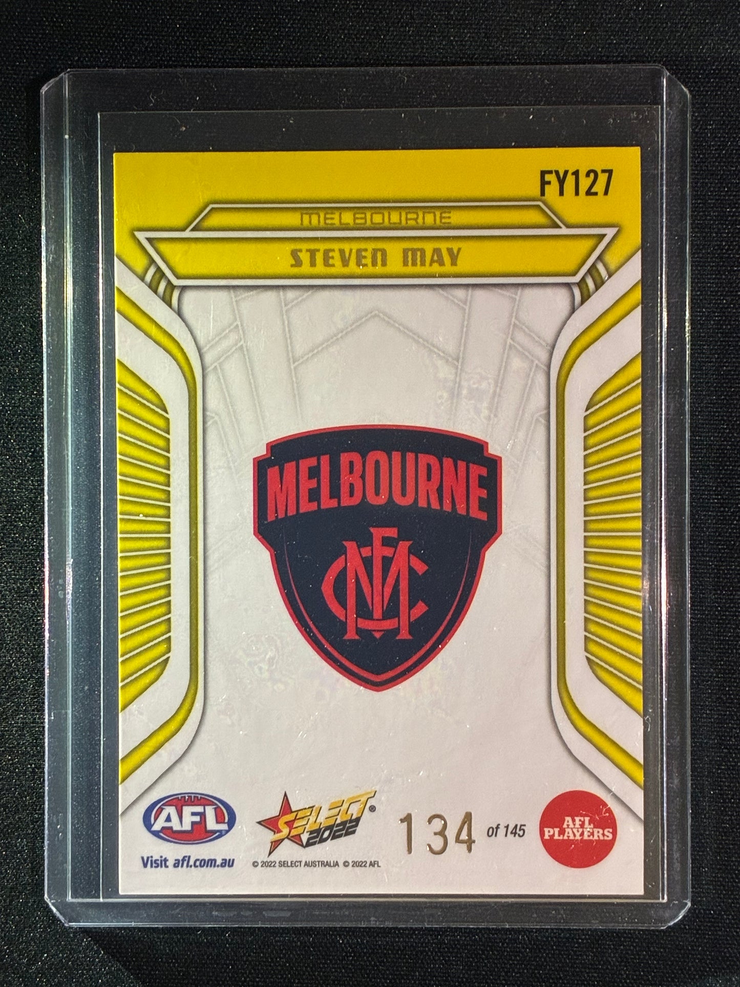 2022 Footy Stars STEVEN MAY Fractured Acid Yellow 134/145