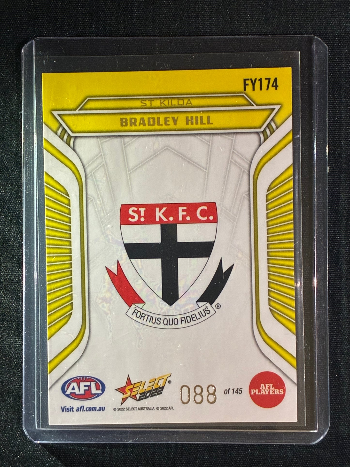 2022 Footy Stars BRADLEY HILL Fractured Acid Yellow 88/145