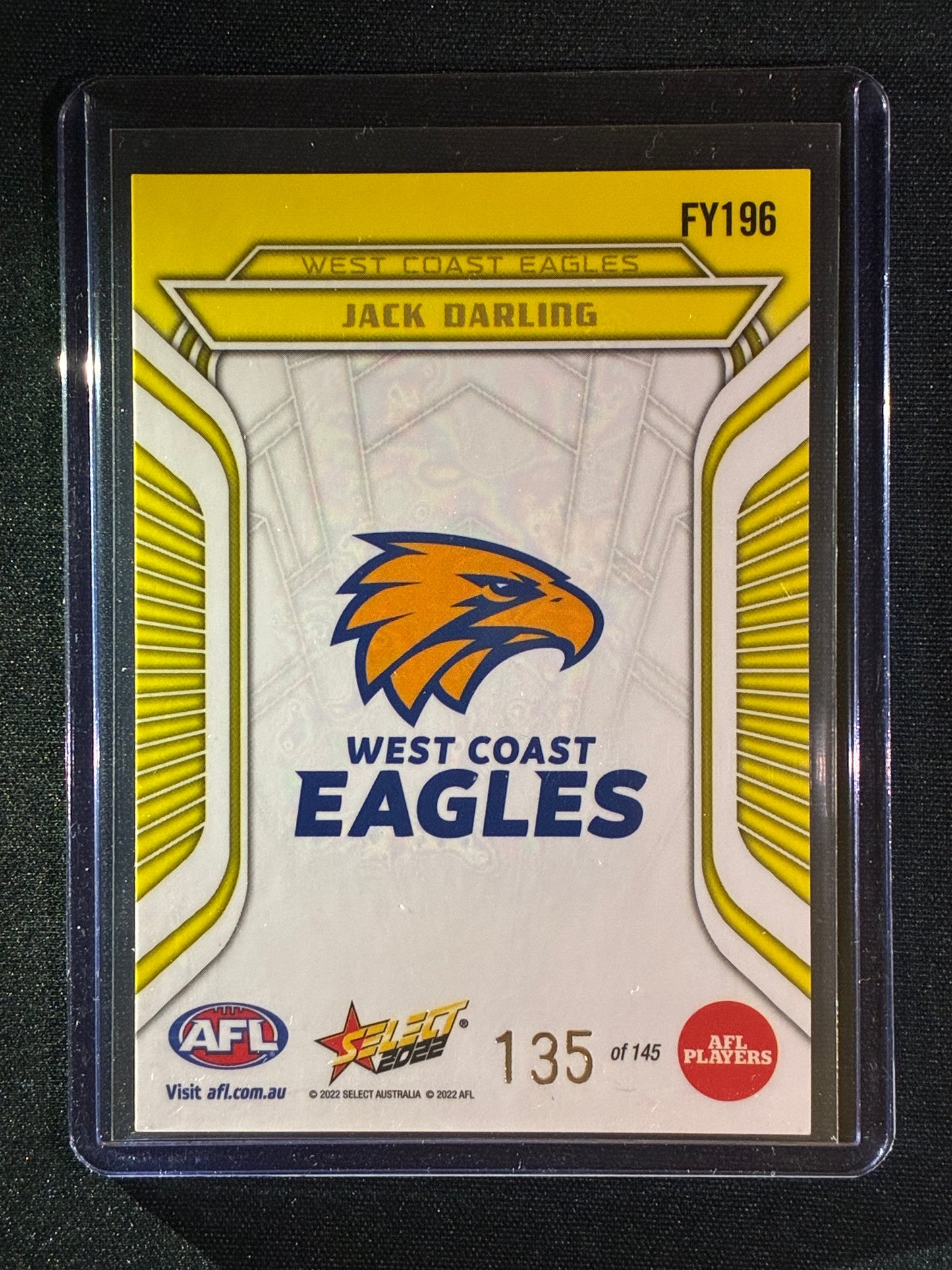2022 Footy Stars JACK DARLING Fractured Acid Yellow 135/145