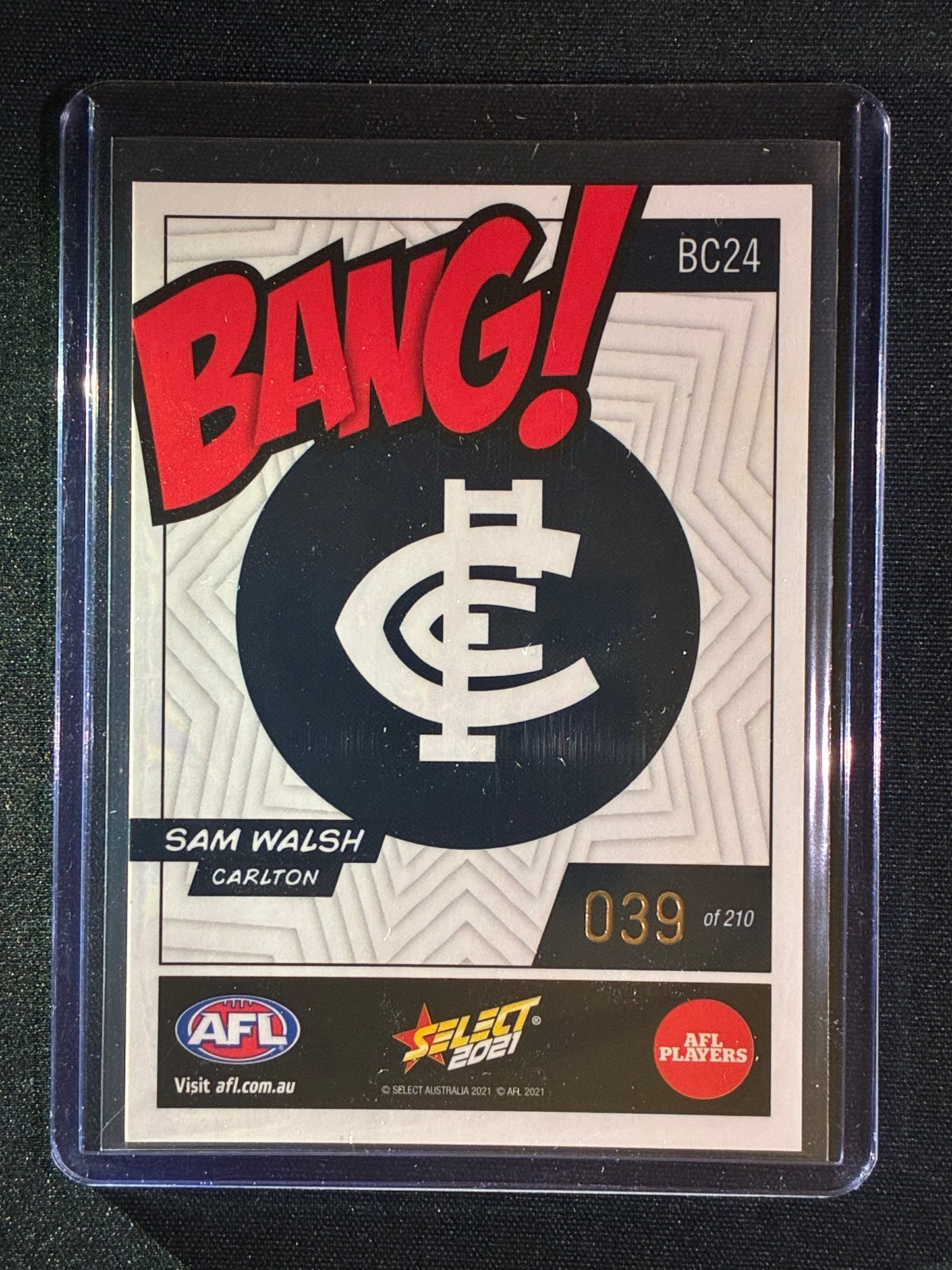 2021 Footy Stars SAM WALSH Bang! Kaboom 39/210