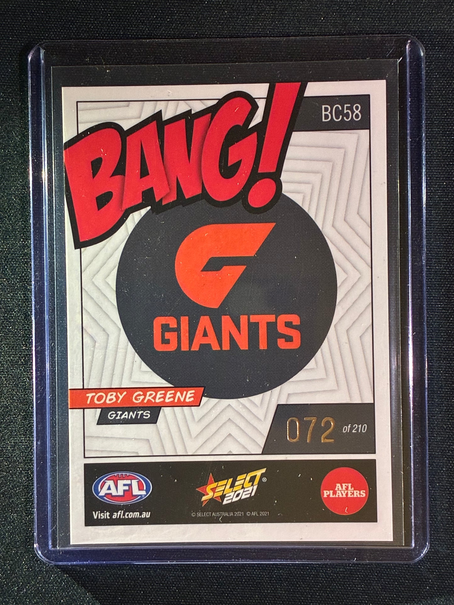 2021 Footy Stars TOBY GREENE Bang! Kaboom 72/210