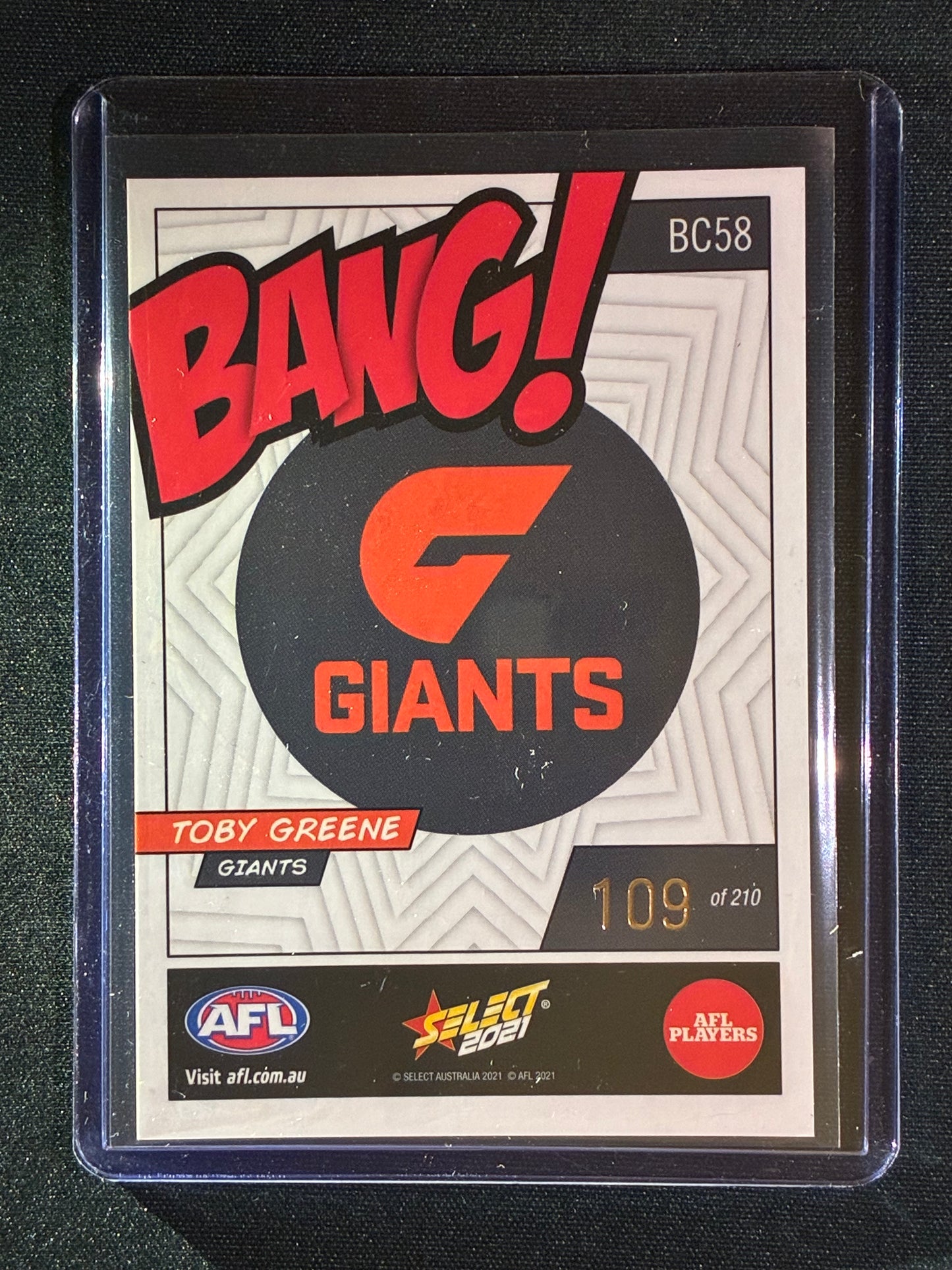 2021 Footy Stars TOBY GREENE Bang! Kaboom 109/210