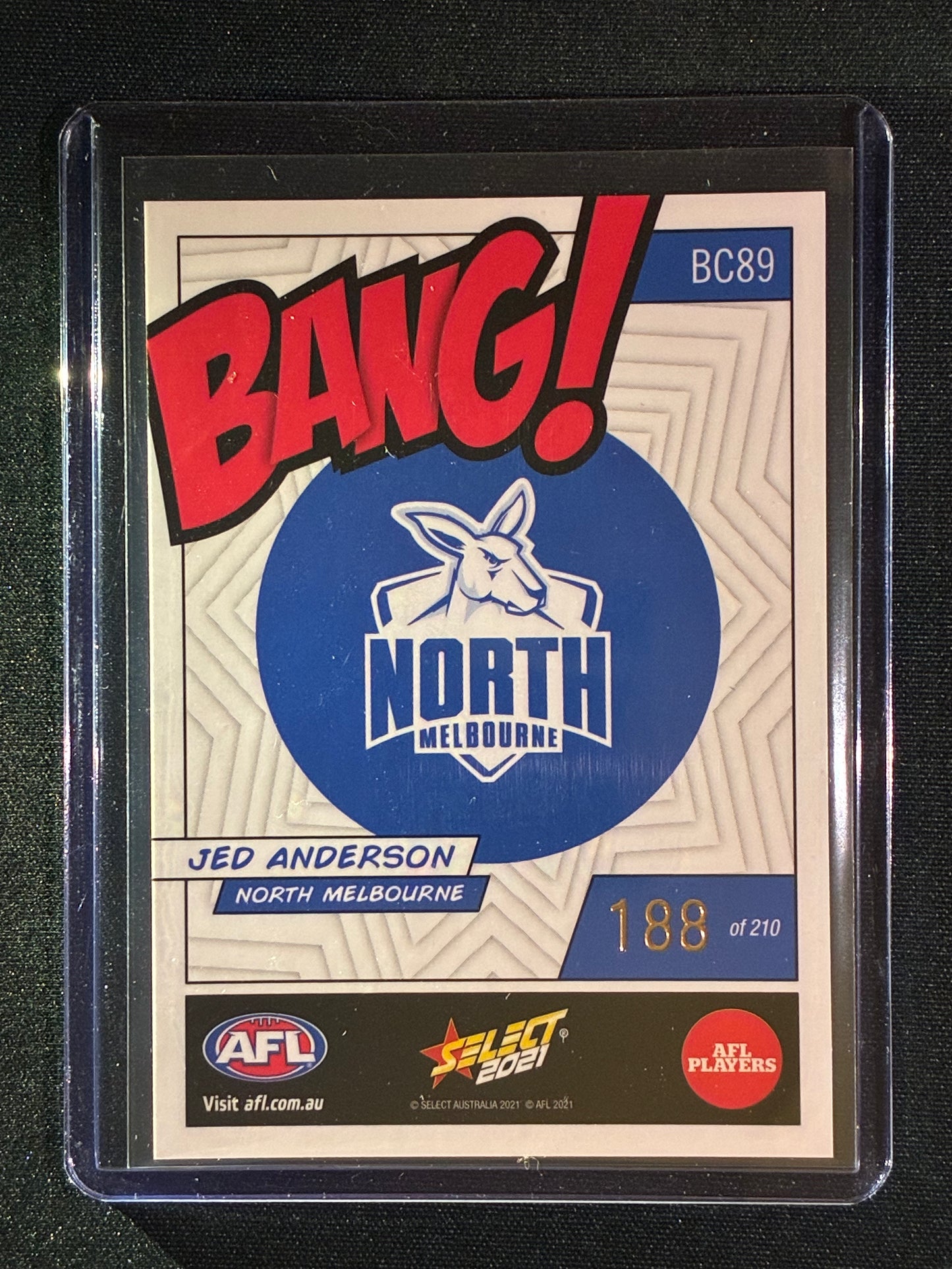 2021 Footy Stars JED ANDERSON Bang! Kaboom 188/210