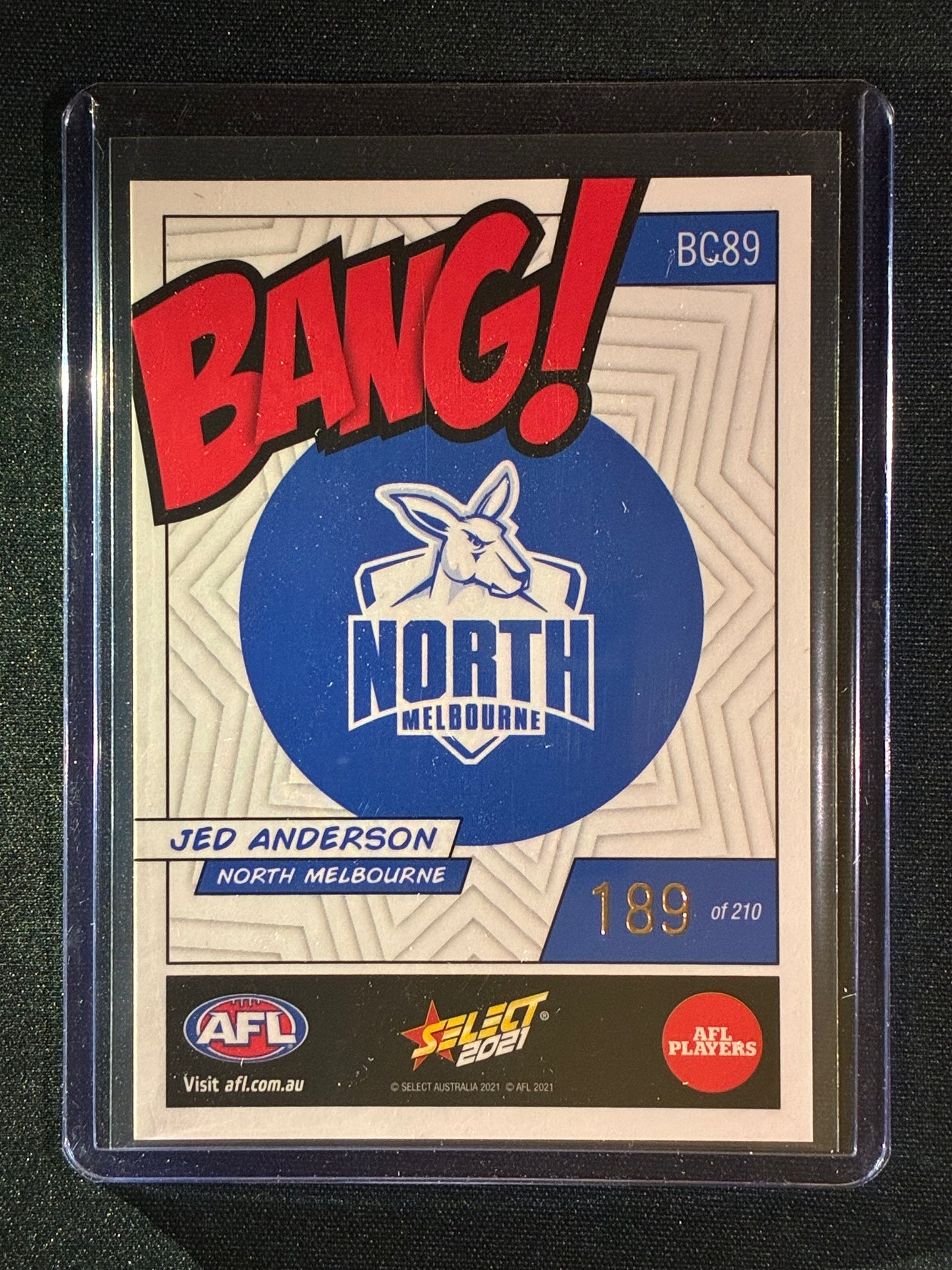 2021 Footy Stars JED ANDERSON Bang! Kaboom 189/210