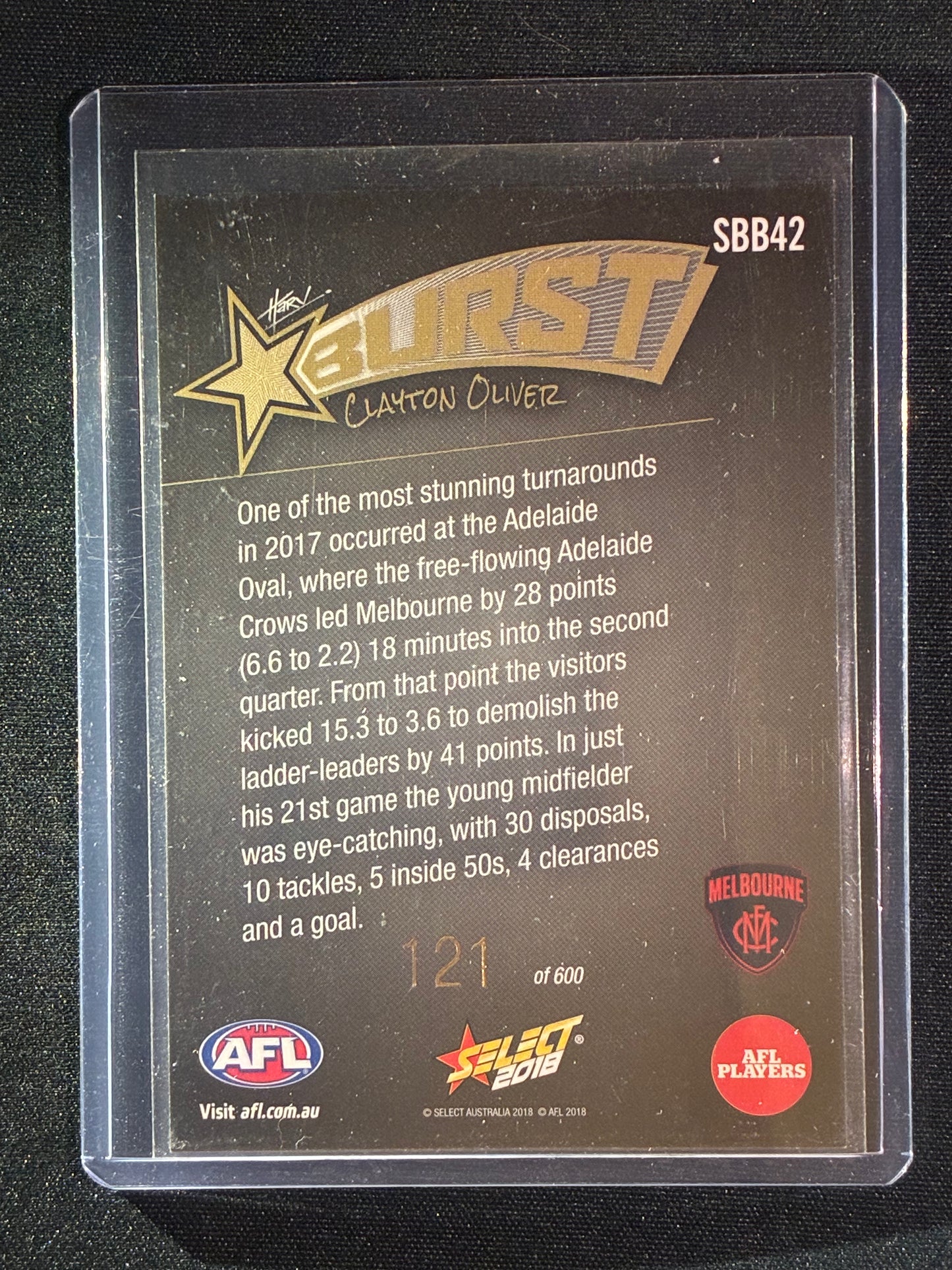 2018 Footy Stars CLAYTON OLIVER Starburst Caricature Black 121/600