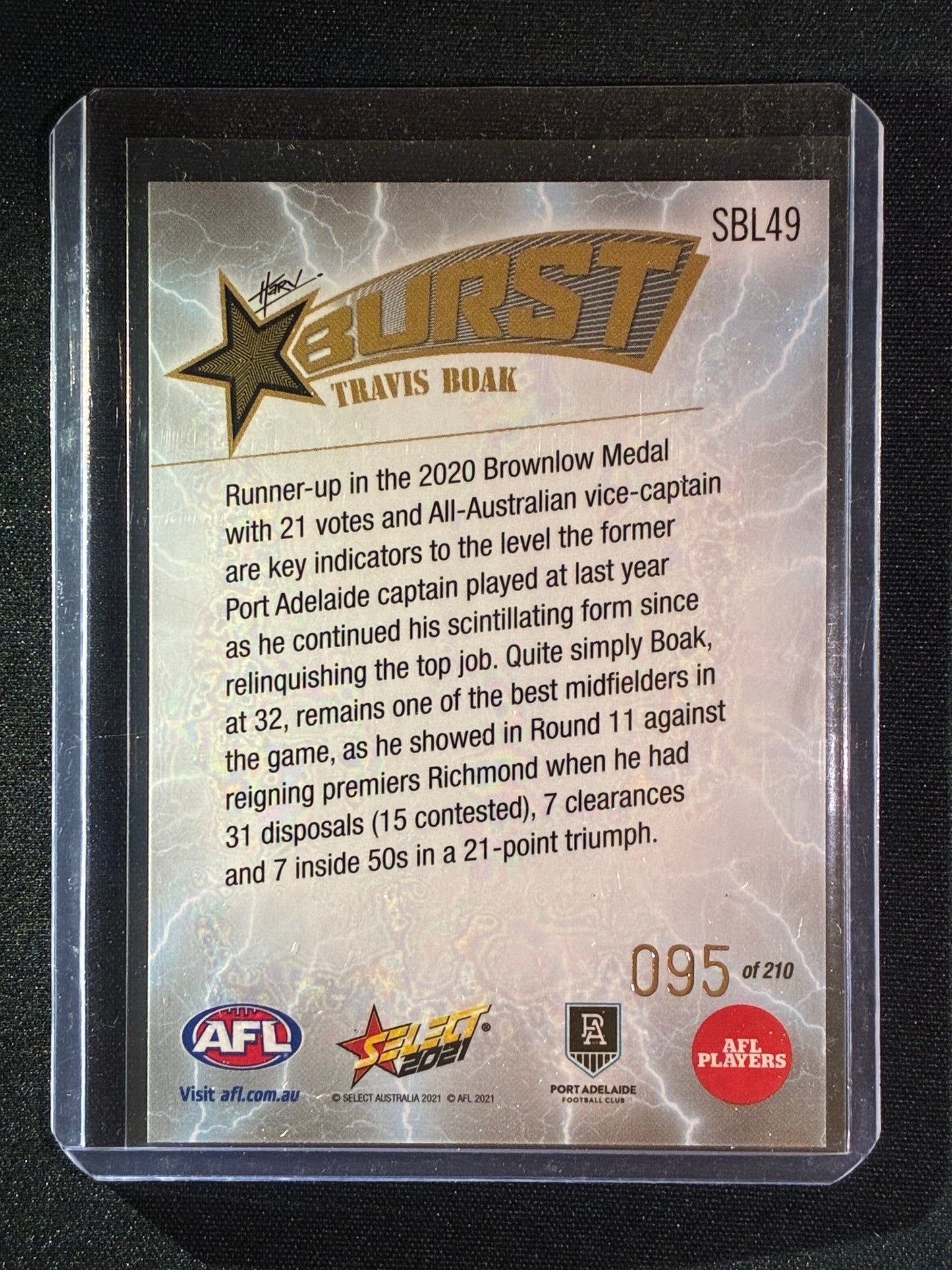 2021 Footy Stars TRAVIS BOAK Starburst Caricature Lightning 95/210