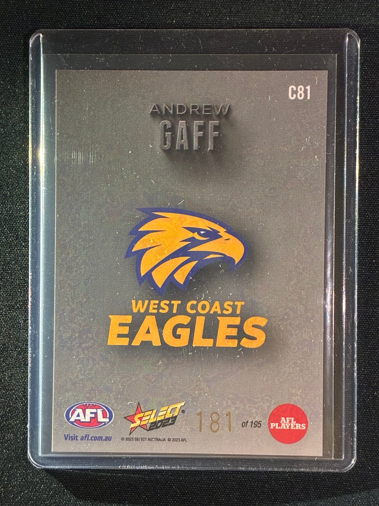 2023 Footy Stars ANDREW GAFF Carbonized Carbon 181/195