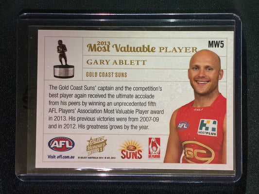 2014 Honours 1 GARY ABLETT 2013 MVP Medal Winner #MW5 (A)