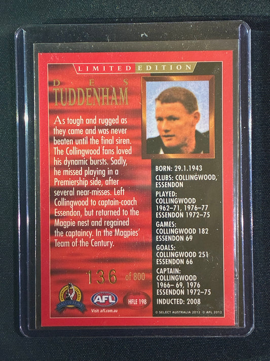 2012 Eternity DES TUDDENHAM Hall of Fame Limited Edition 136/800