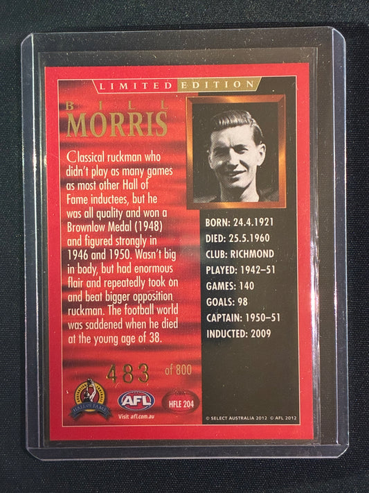 2012 Eternity BILL MORRIS Hall of Fame Limited Edition 483/800