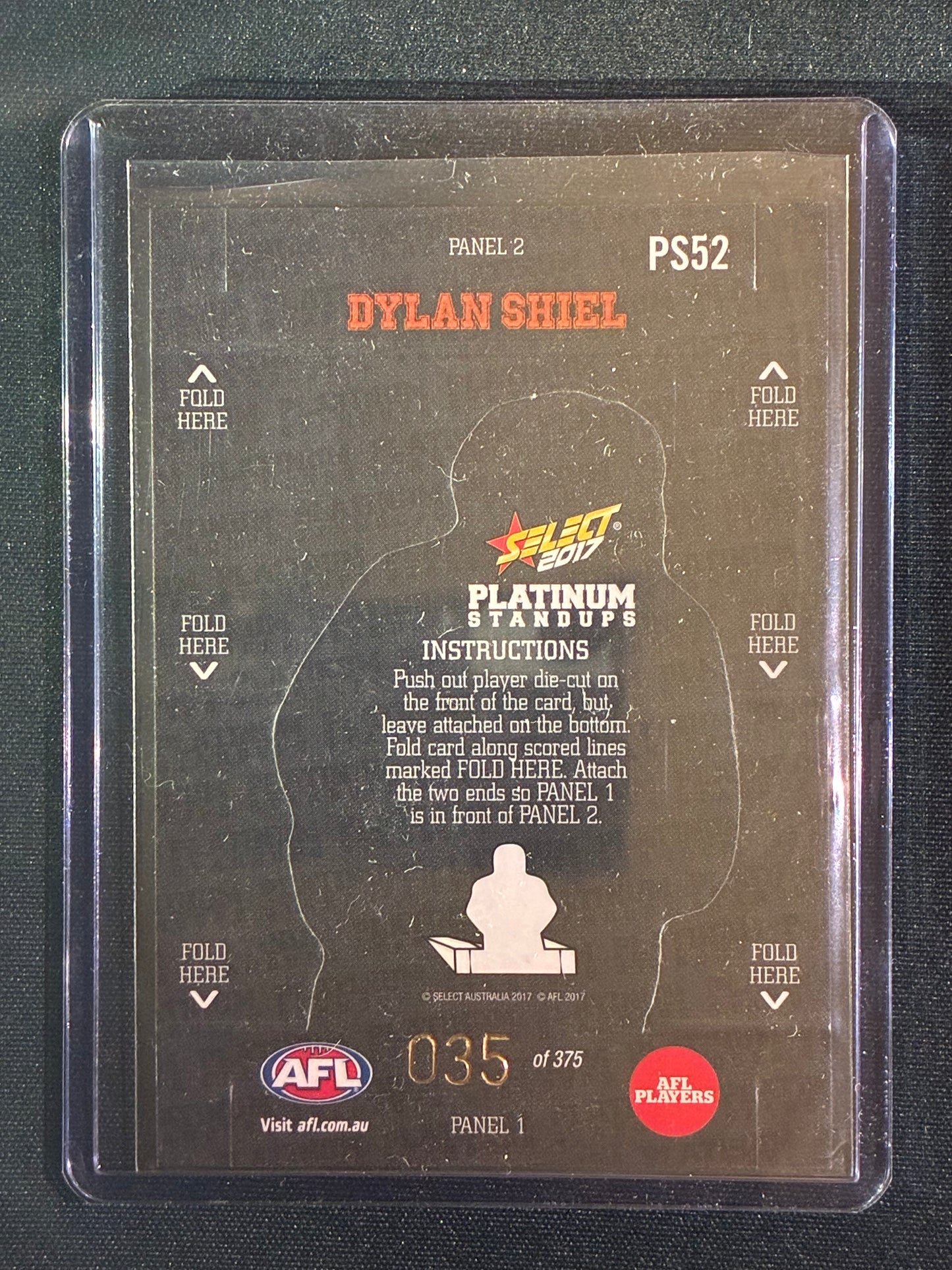 2017 Footy Stars DYLAN SHIEL Platinum Standups 35/375