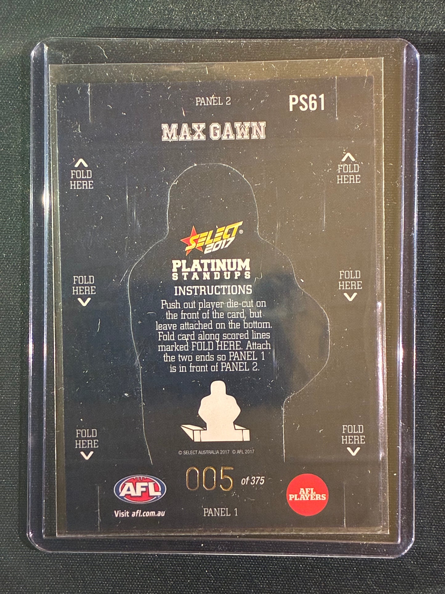 2017 Footy Stars MAX GAWN Platinum Standups 005/375