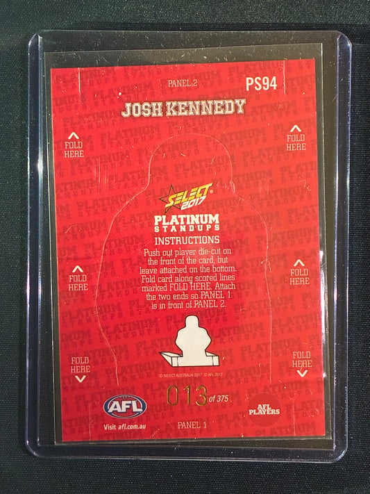 2017 Footy Stars JOSH KENNEDY Platinum Standups 13/375