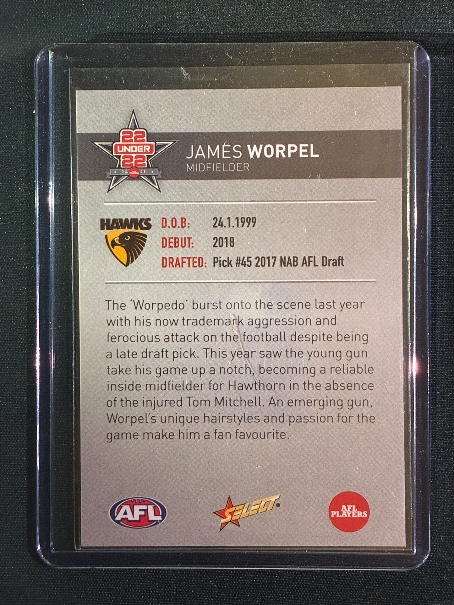 2019 Select JAMES WORPEL 22 Under 22 Team