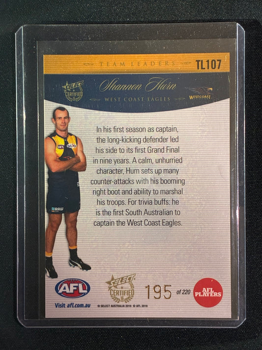 2016 Certified SHANNON HURN Team Leaders Silver Captain 195/220
