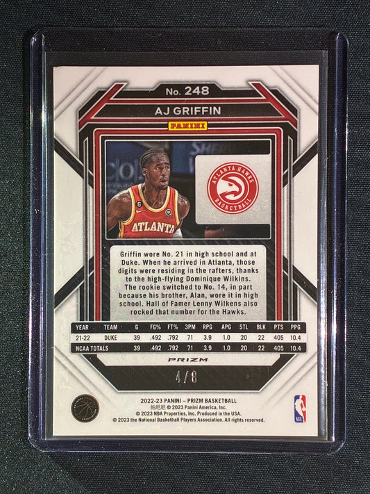 2022-23 Prizm AJ GRIFFIN Rookie Choice Green 4/8 #248